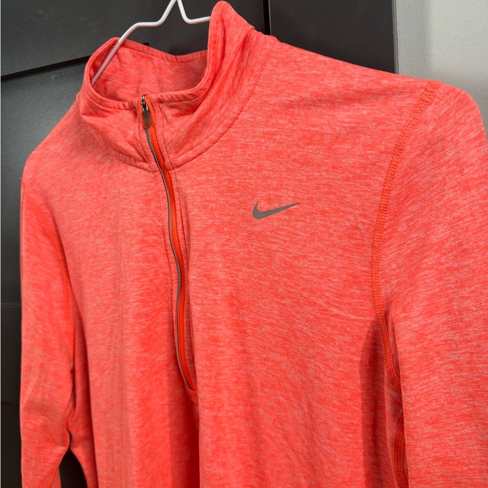 Nike Dri-Fit Quarter Zip Women's Heathered Orange Size Medium - Picture 4 of 11